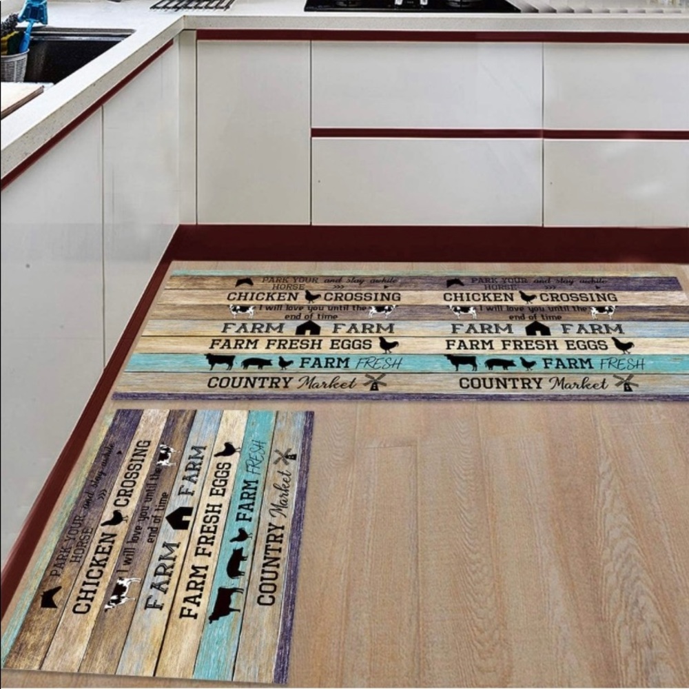Buy Set Get Set Free Farmhouse Kitchen Rugs+Mats Absorbent Microfiber Non-Slip